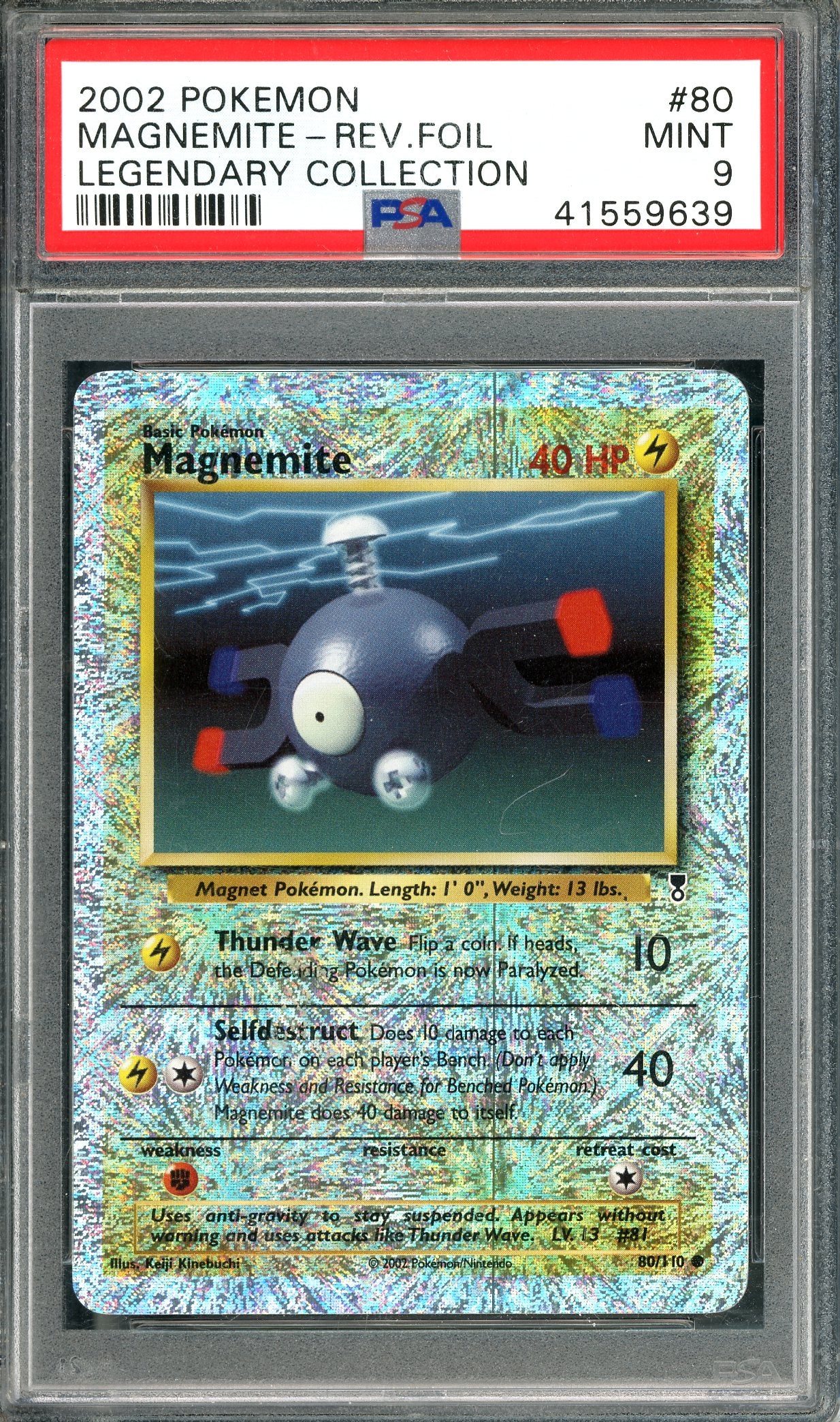 PSA 9 Magnemite - Rev. Foil (80/110) [WOTC Legendary Collections]