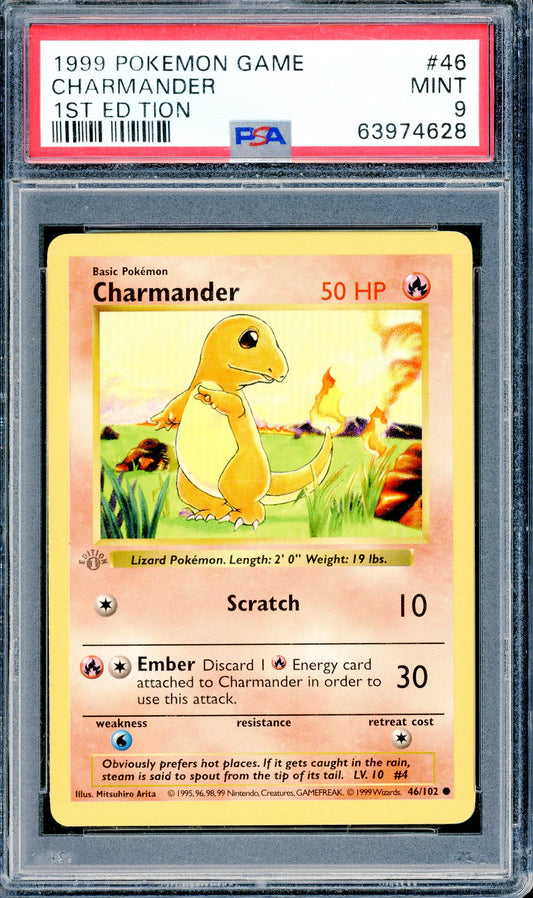 PSA 9 Charmander 1st Edition (46/102) [1999 Pokemon Base Set]