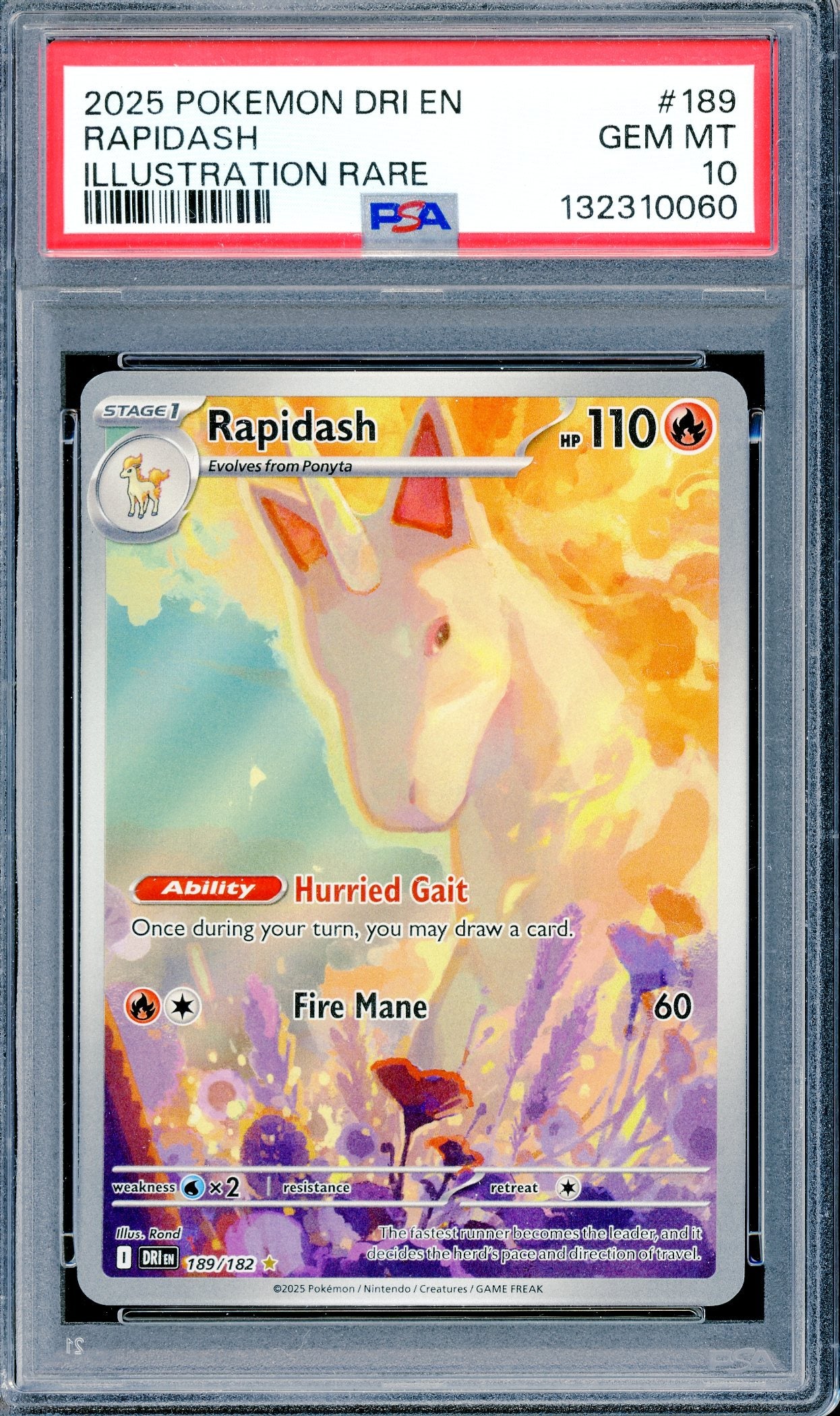 PSA 10 Rapidash (189/182) [Pokemon Destined Rivals]