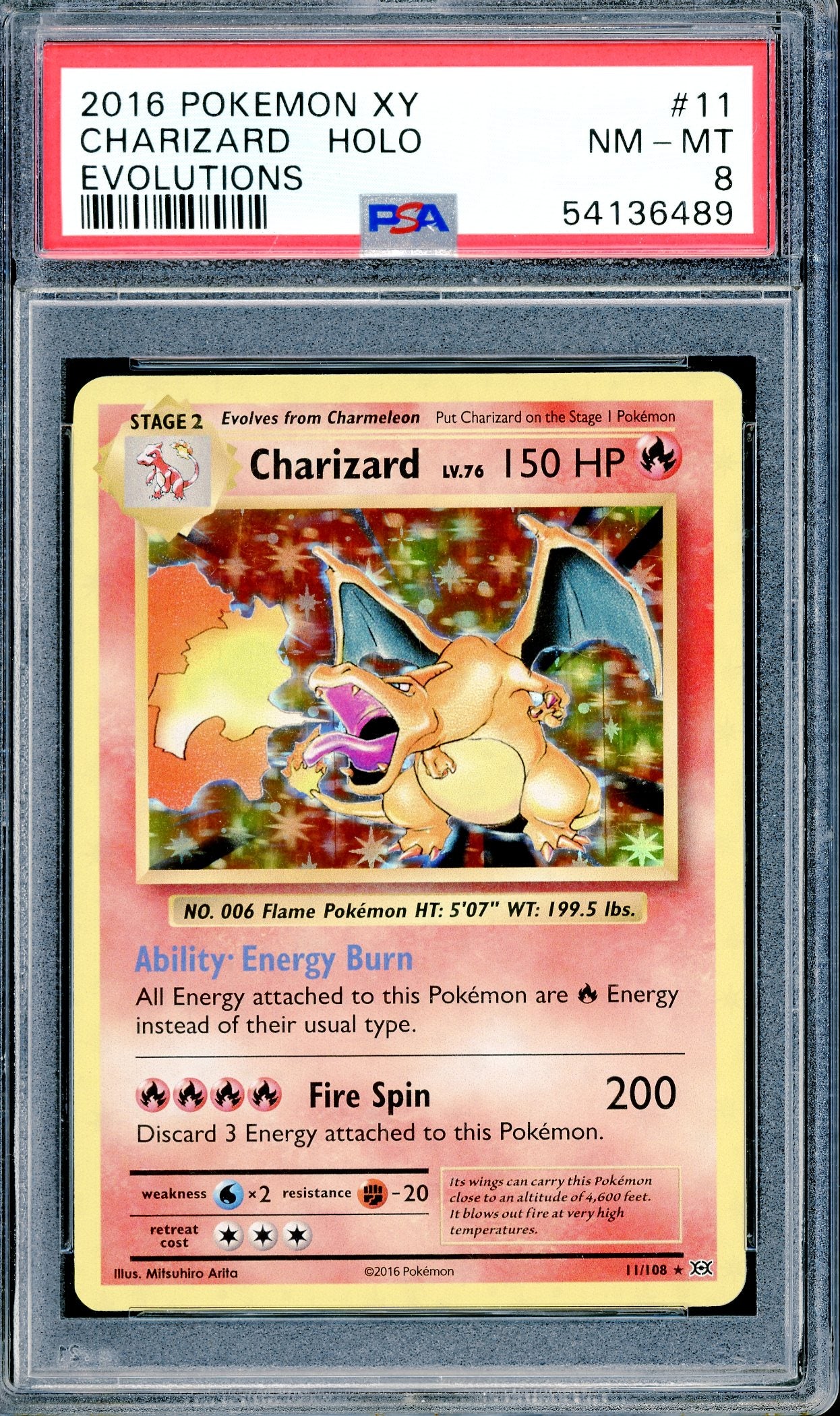 PSA 8 Charizard - Holo (11/108) [Evoultions]