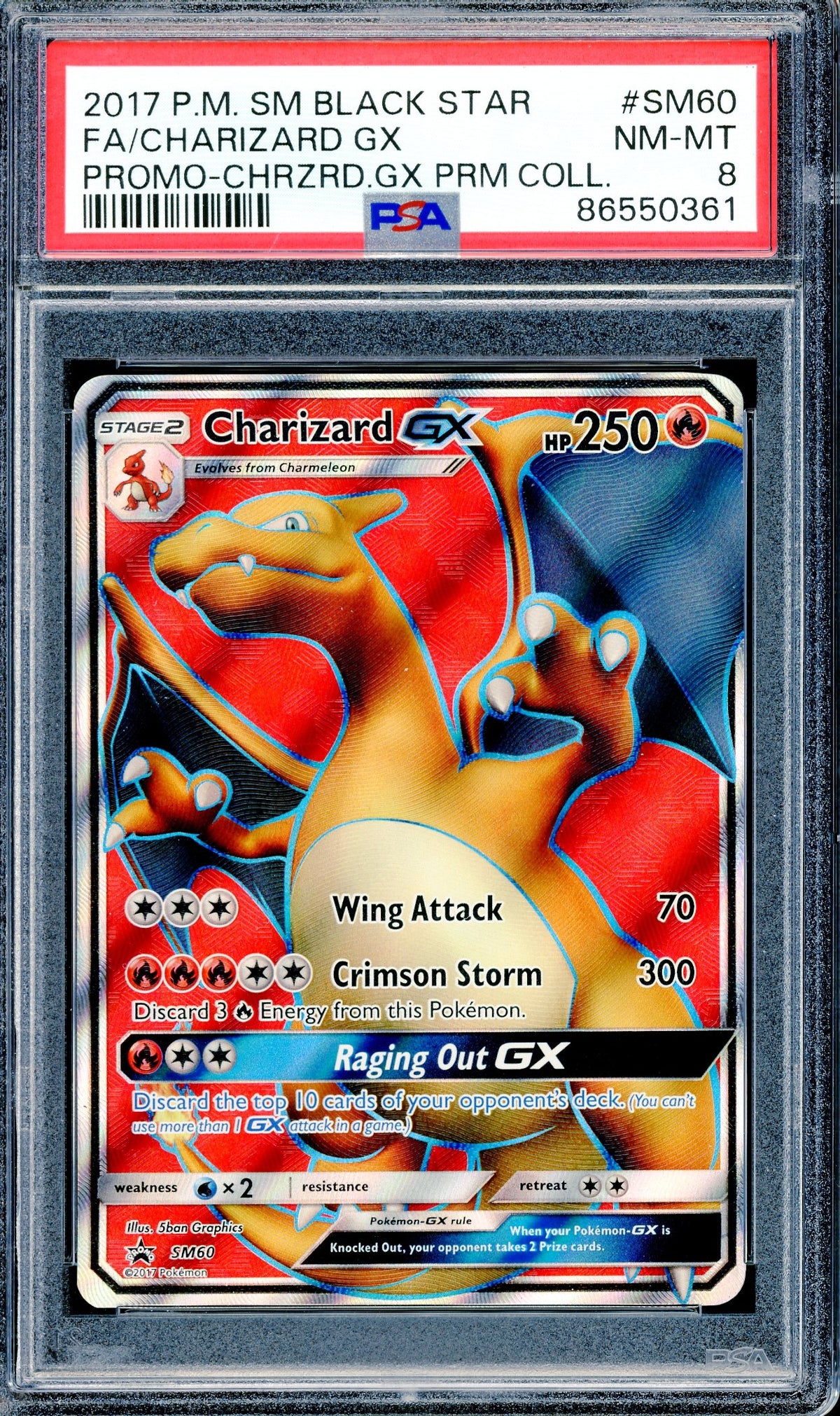PSA 8 FA/Charizard GX (SM60) [SM Black Star Promo]