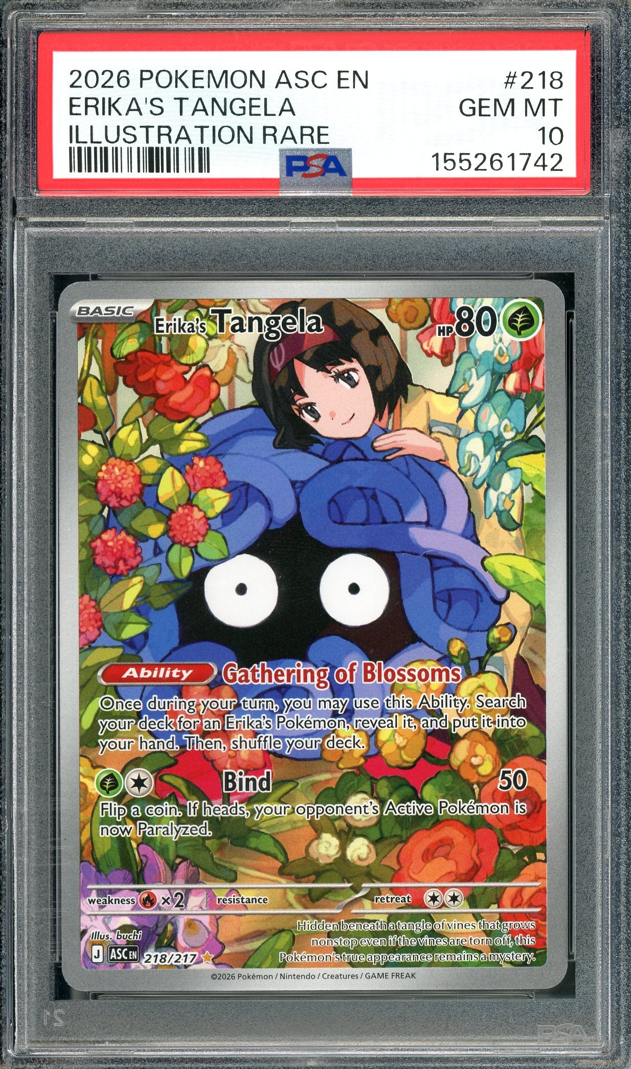 PSA 10 Erika's Tangela (218/217) [Pokemon Mega Ascended Heroes]