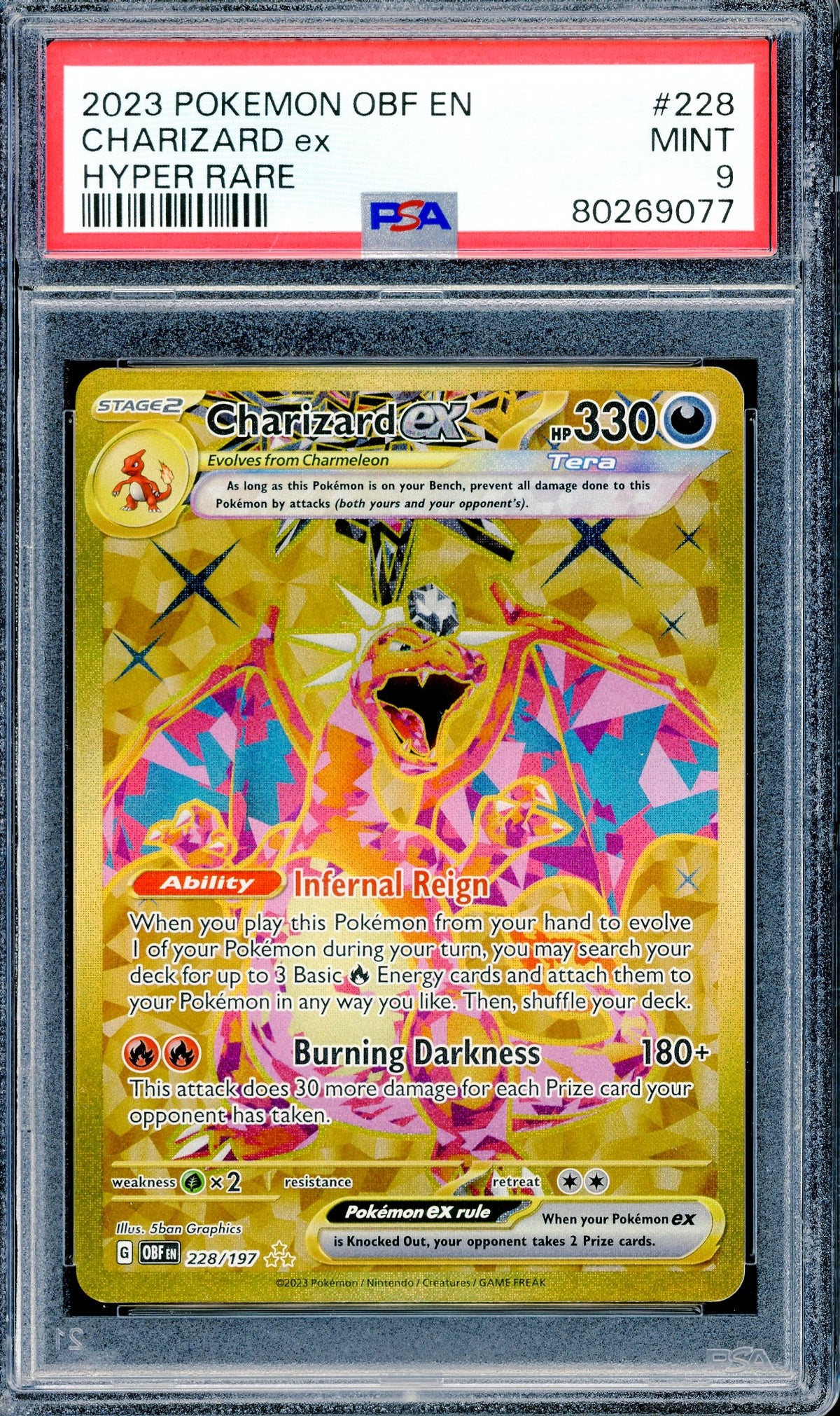 PSA 9 S&V Charizard EX (228/197) [Obsidian Flames]