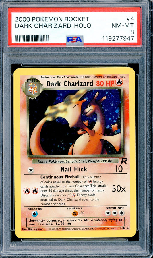 PSA 8 Dark Charizard Holo (4/82) [2000 Pokemon Rocket]