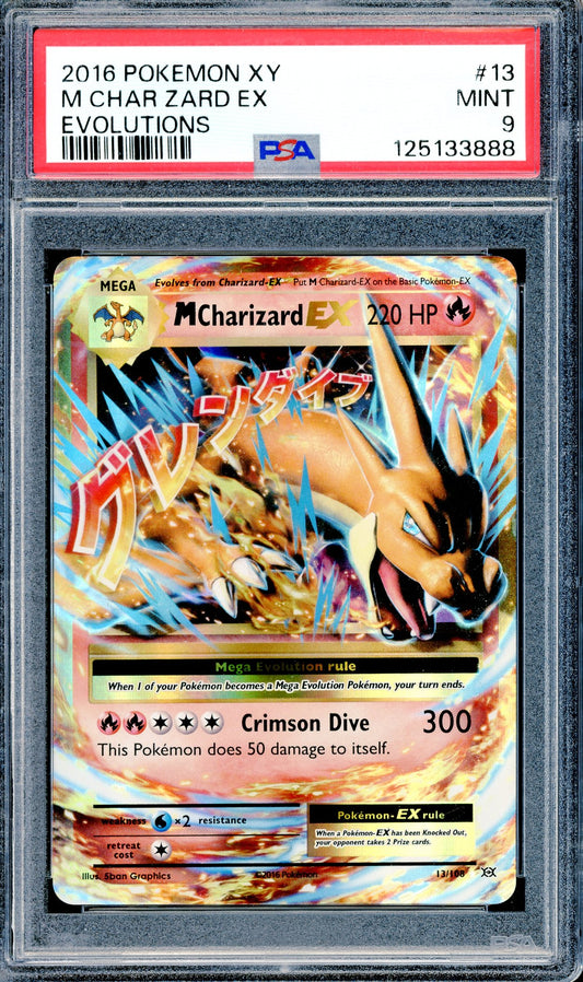 PSA 9 M Charizard EX (13/108) [Pokemon Evolutions]