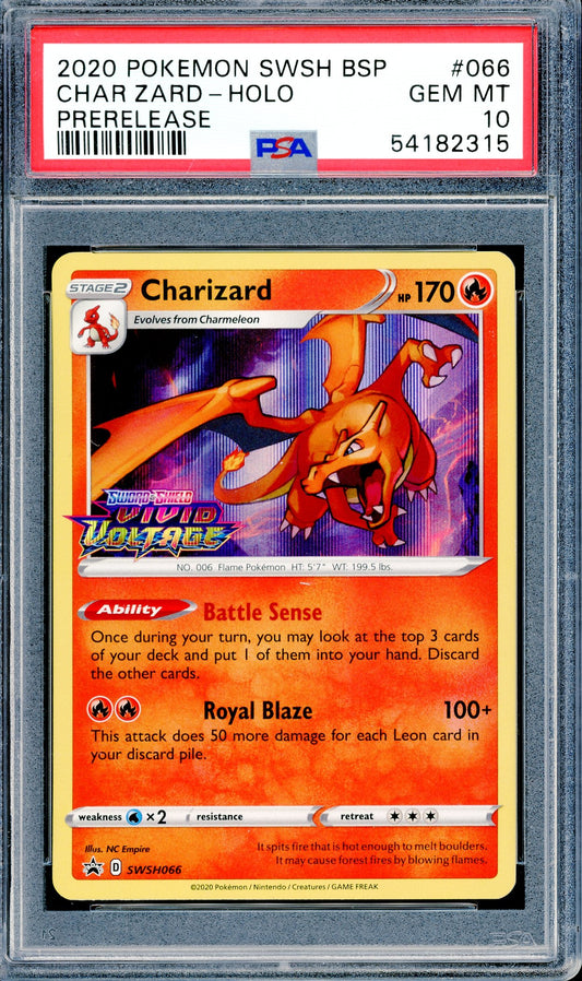 PSA 10 Charizard - Holo (SWSH066) [Prerelease Vivid Voltage]