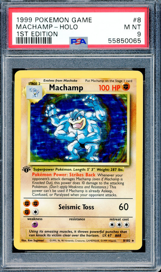 PSA 9 Machamp Holo 1st Edition (8/102) [1999 Pokemon Base Set]