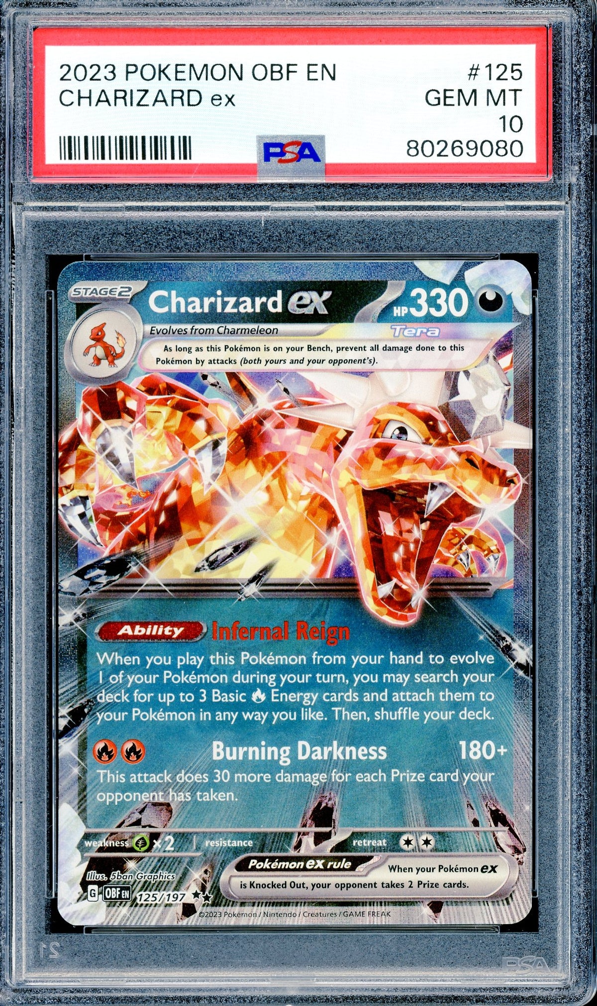 PSA 10 Charizard Ex (125/197) [S&V Obsidian Flames]