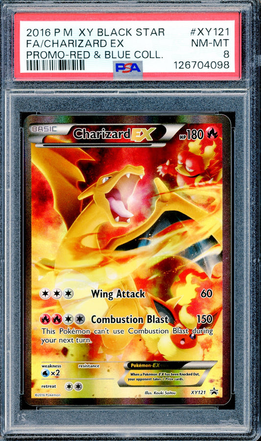 PSA 8 Charizard EX (XY121) [Pokemon XY Black Star Promos]