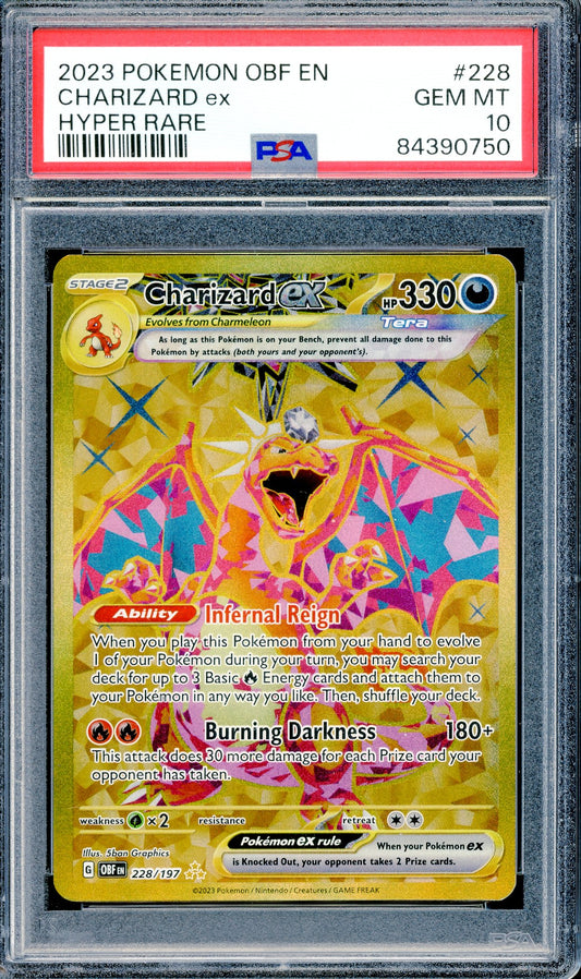 PSA 10 Charizard ex (228/197) [Pokemon Obsidian Flames]