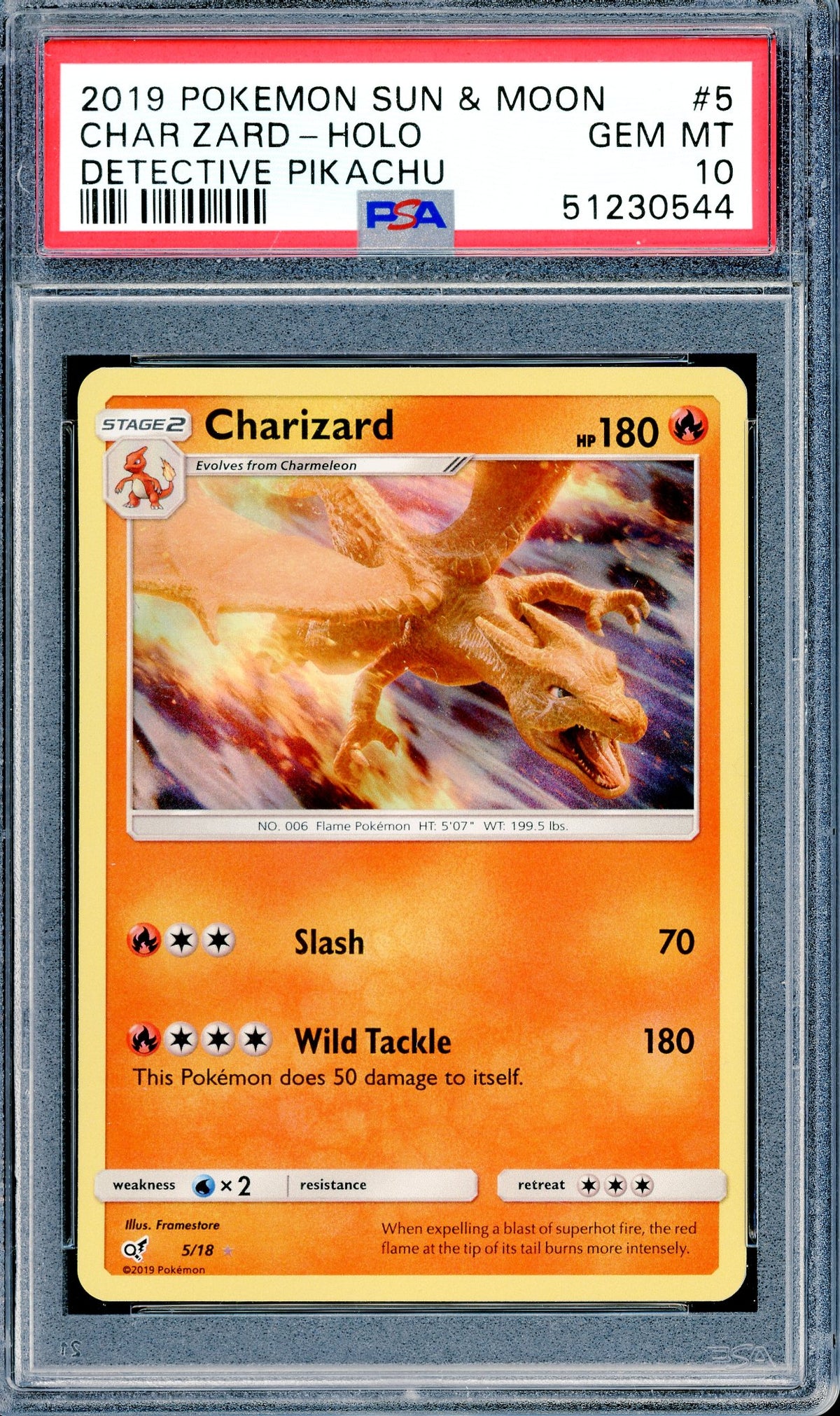 PSA 10 Charizard - Holo (5/18) [Detective Pikachu]