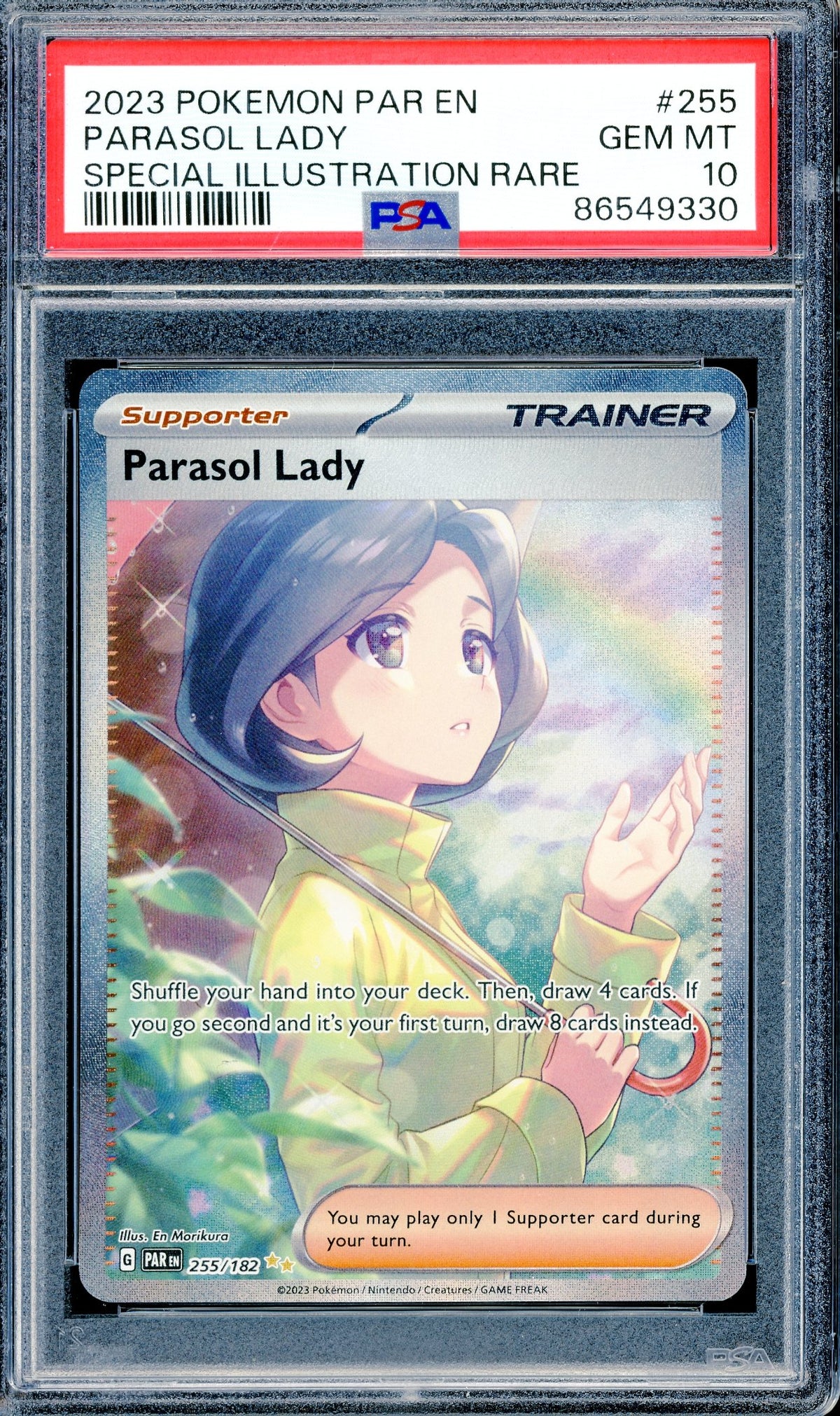PSA 10 Parasol Lady - SIR (255/182) [S&V Paradox Rift]