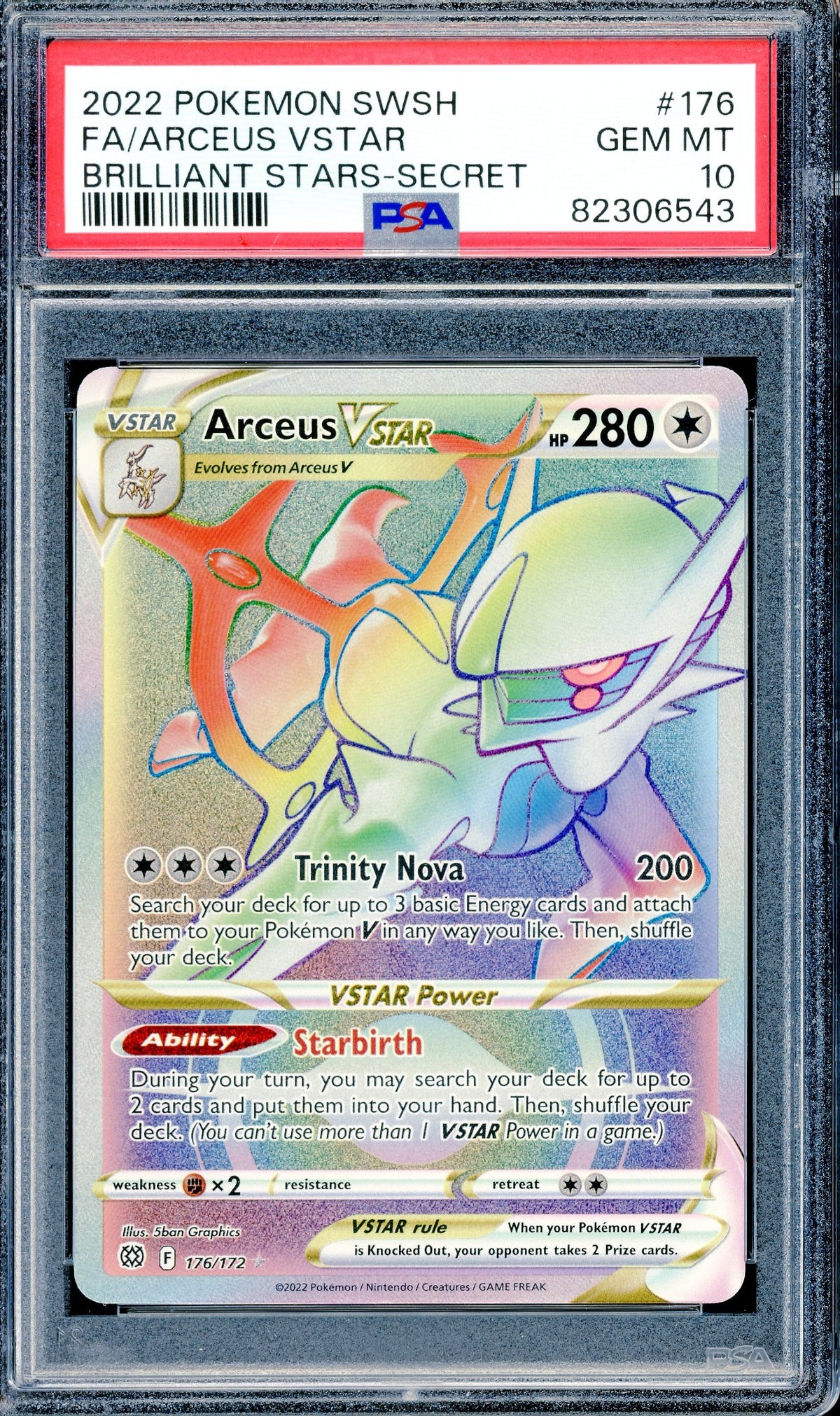 PSA 10 FA/Arceus Vstar - Secret (176/172) [SWSH Brilliant Stars]