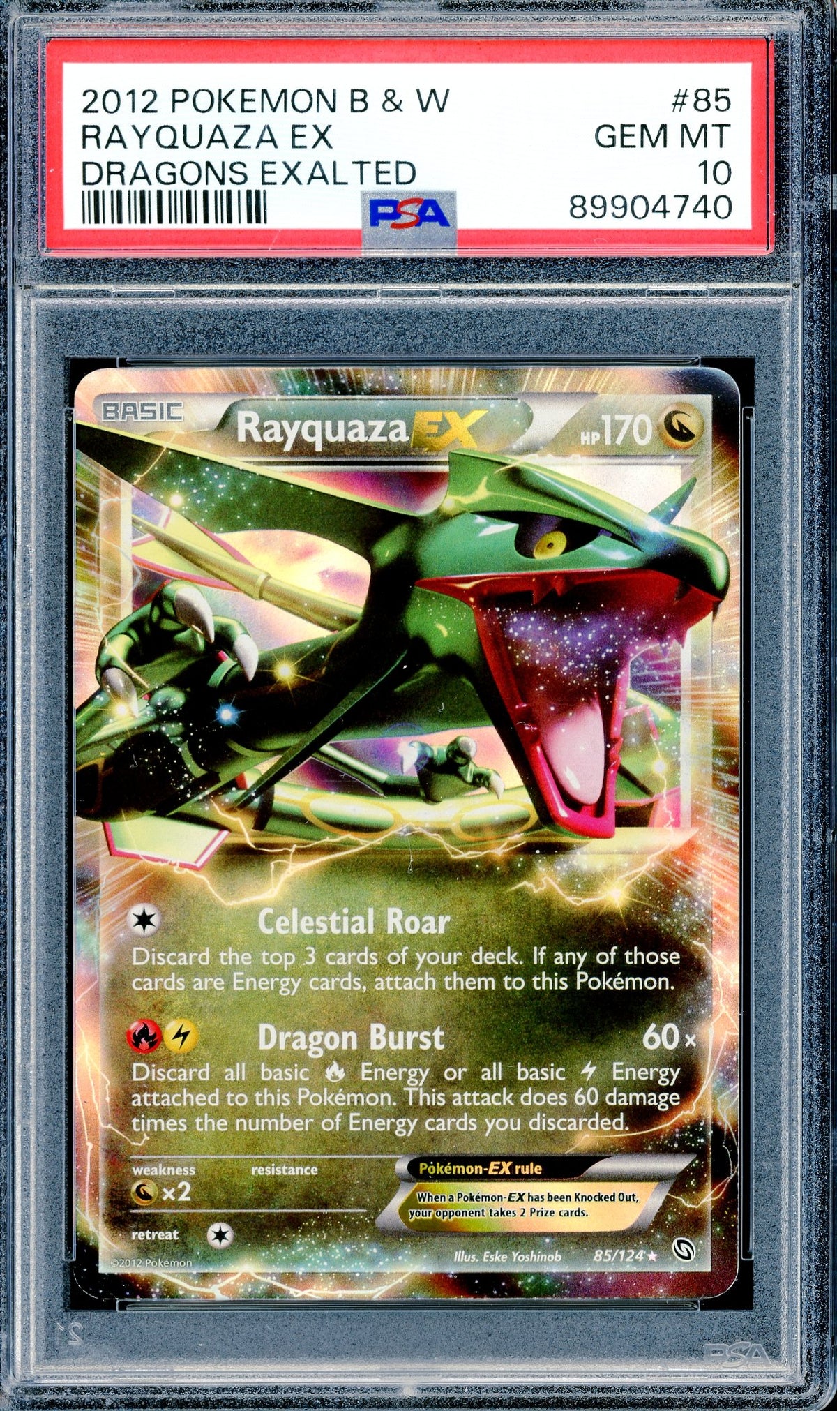 PSA 10 Rayquaza EX (85/124) [B&W Dragons Exalted]