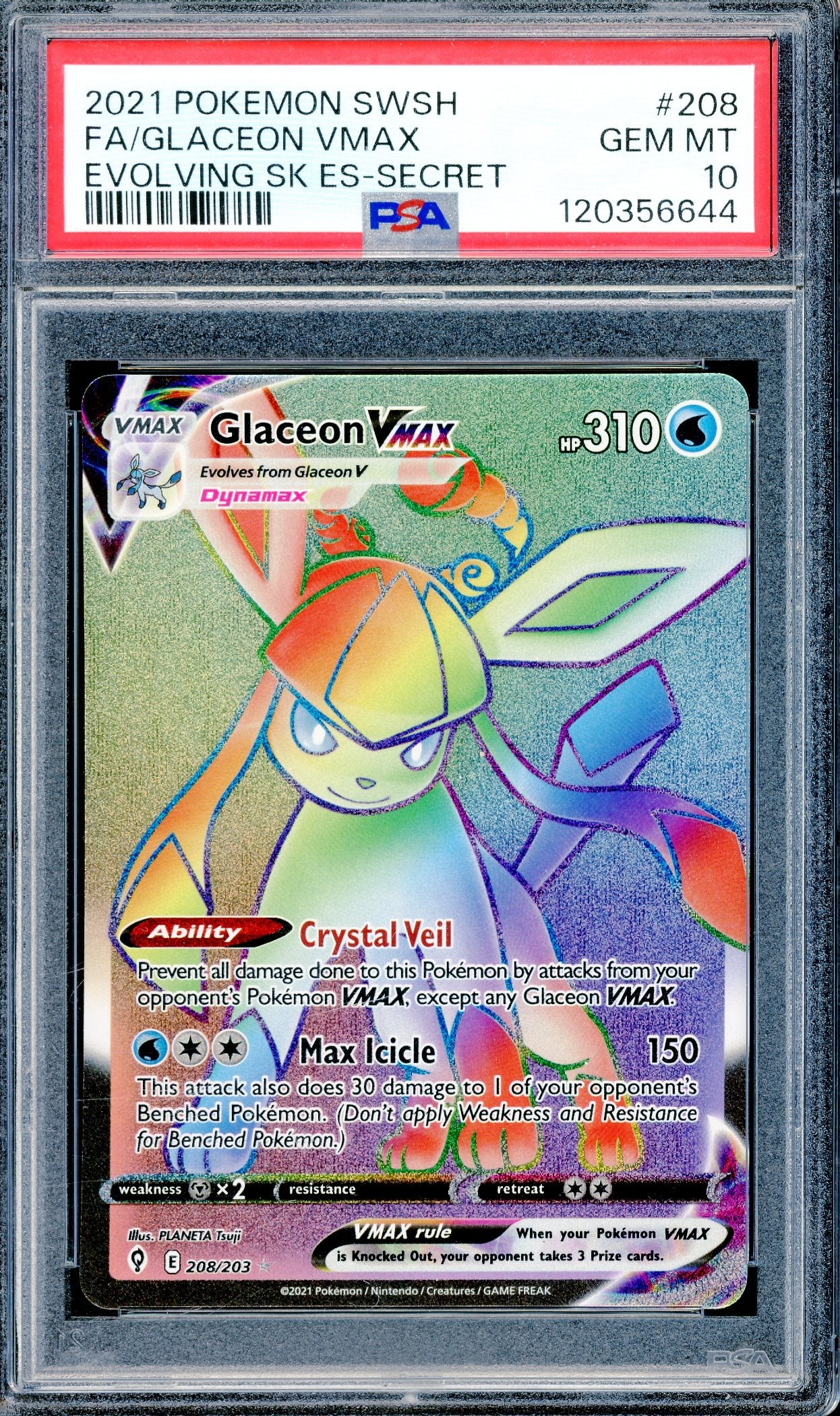 PSA 10 Glaceon VMAX (208/203) [Pokemon Evolving Skies]