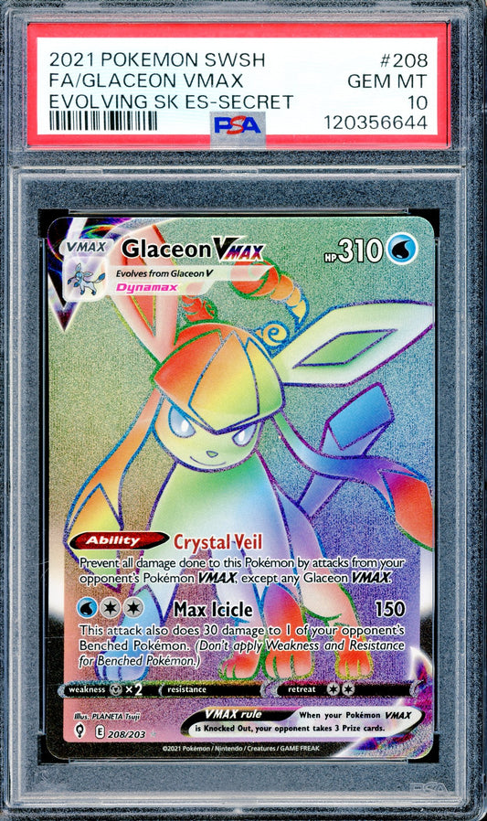 PSA 10 Glaceon VMAX (208/203) [Pokemon Evolving Skies]