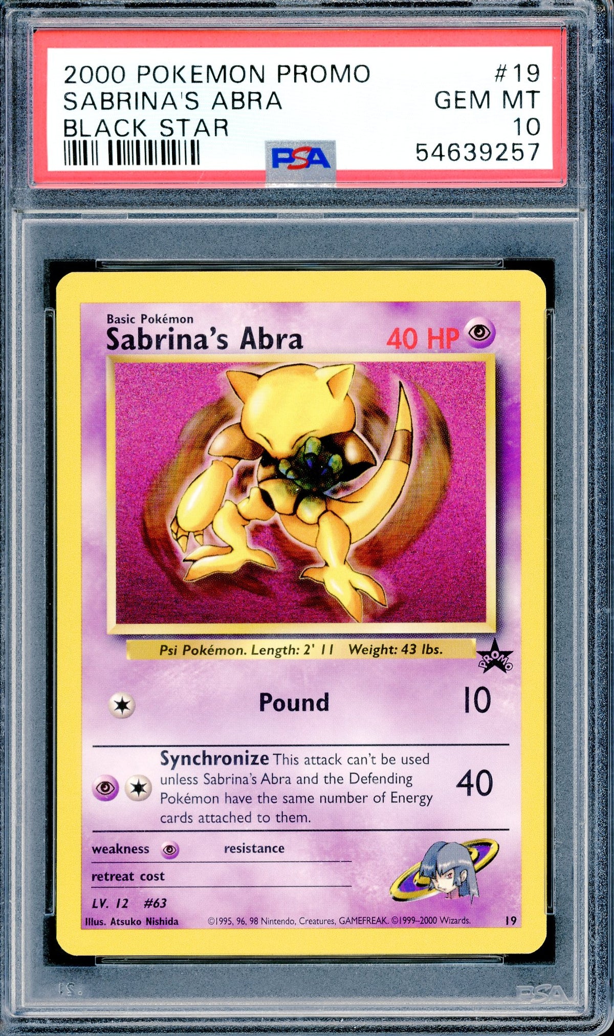 PSA 10 Sabrina's Abra (#63) [WOTC Black Star Promo]
