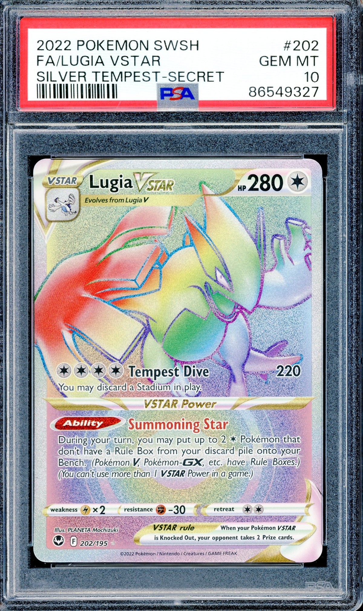 PSA 10 FA/Lugia Vstar (202/195) [SWSH Silver Tempest]