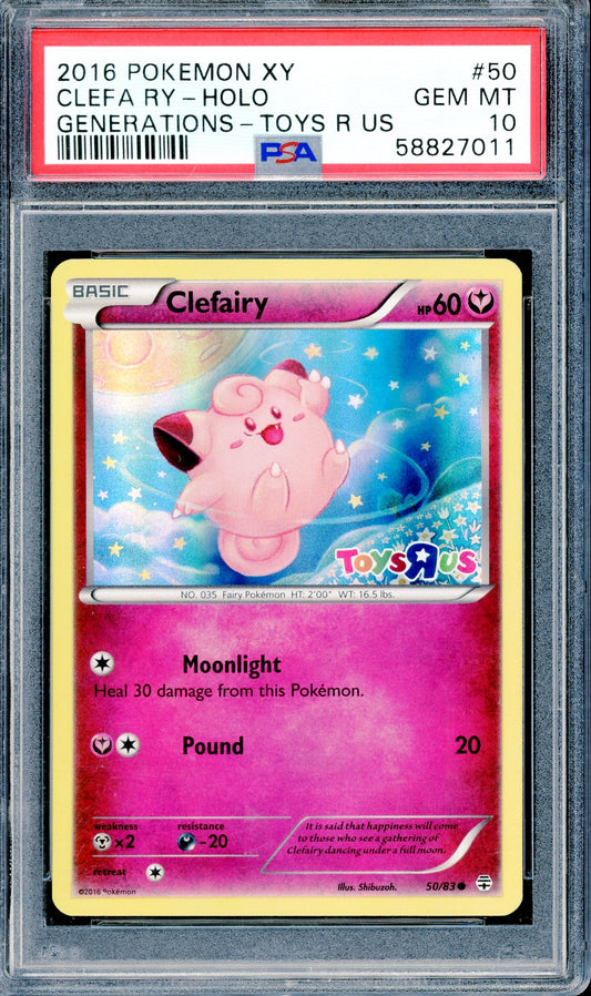 PSA 10 Clefairy - Holo (50/83) [XY Generations Toy R Us Promo]