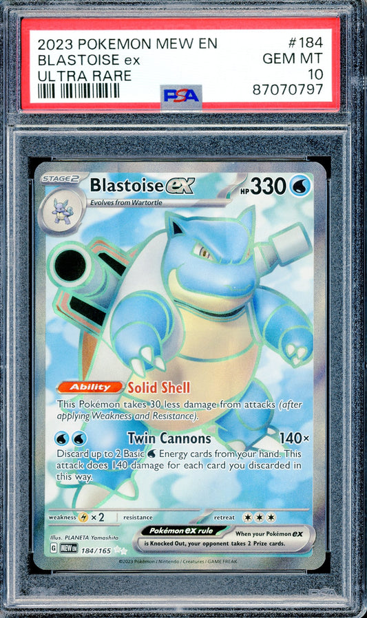 PSA 10 Blastoise ex (184/165) [Pokemon Scarlet & Violet: 151]