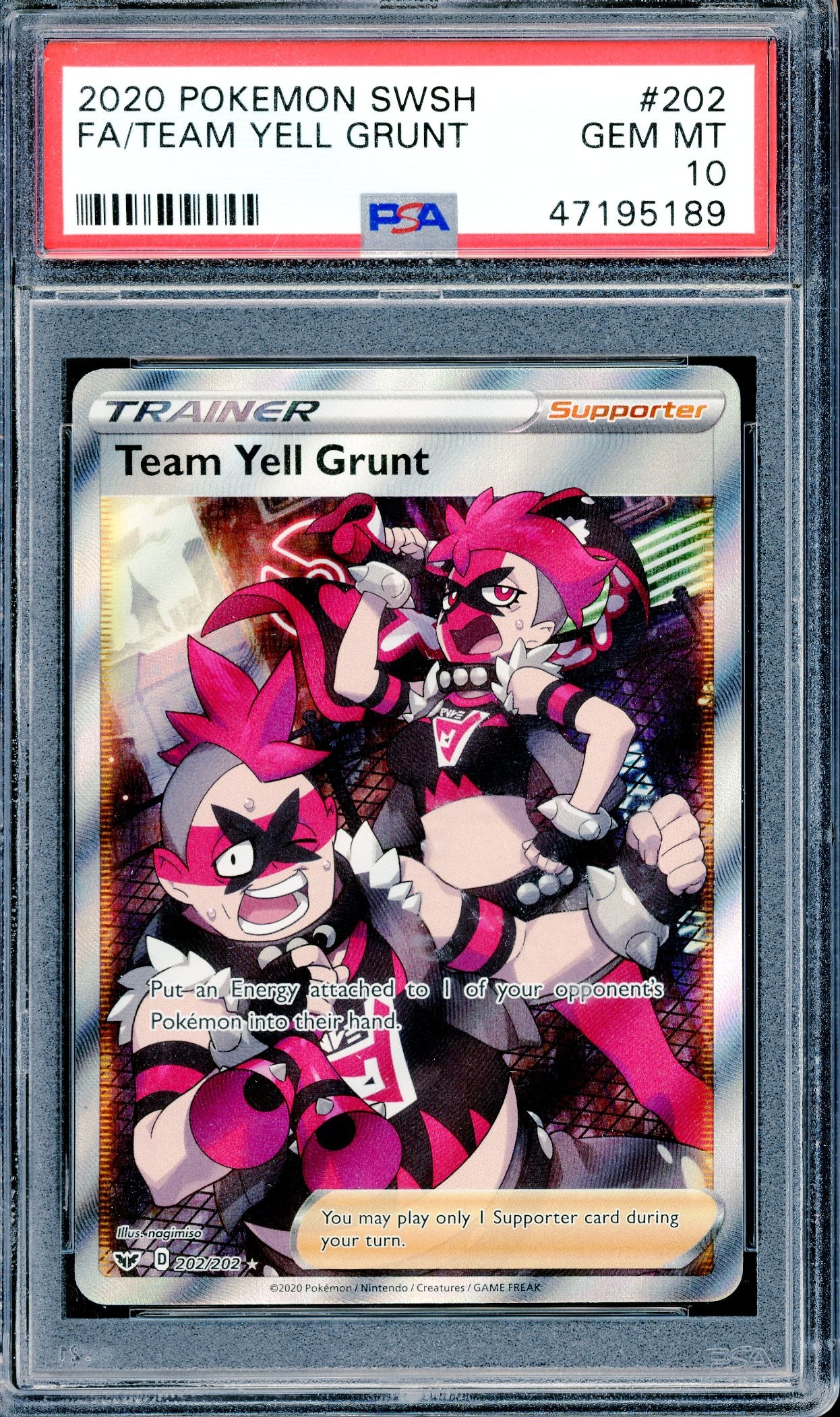 PSA 10 FA/Team Yell Grunt (202/202) [SWSH Base]