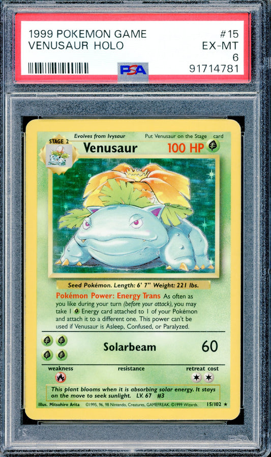 PSA 6 Venusaur Holo (15/102) [1999 Pokemon Base Set]