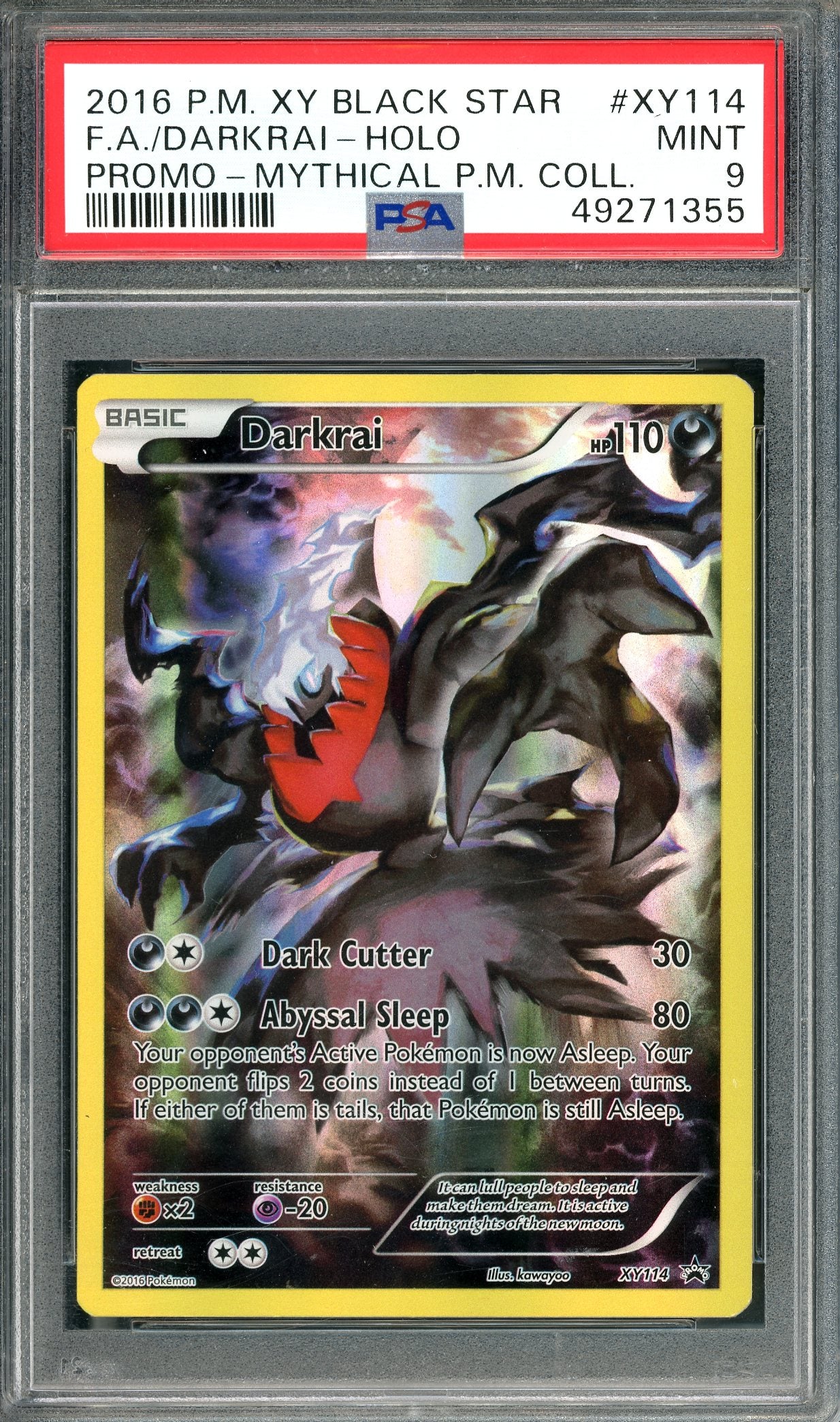 PSA 9 Darkrai (XY114) [Pokemon Black Star Promo]