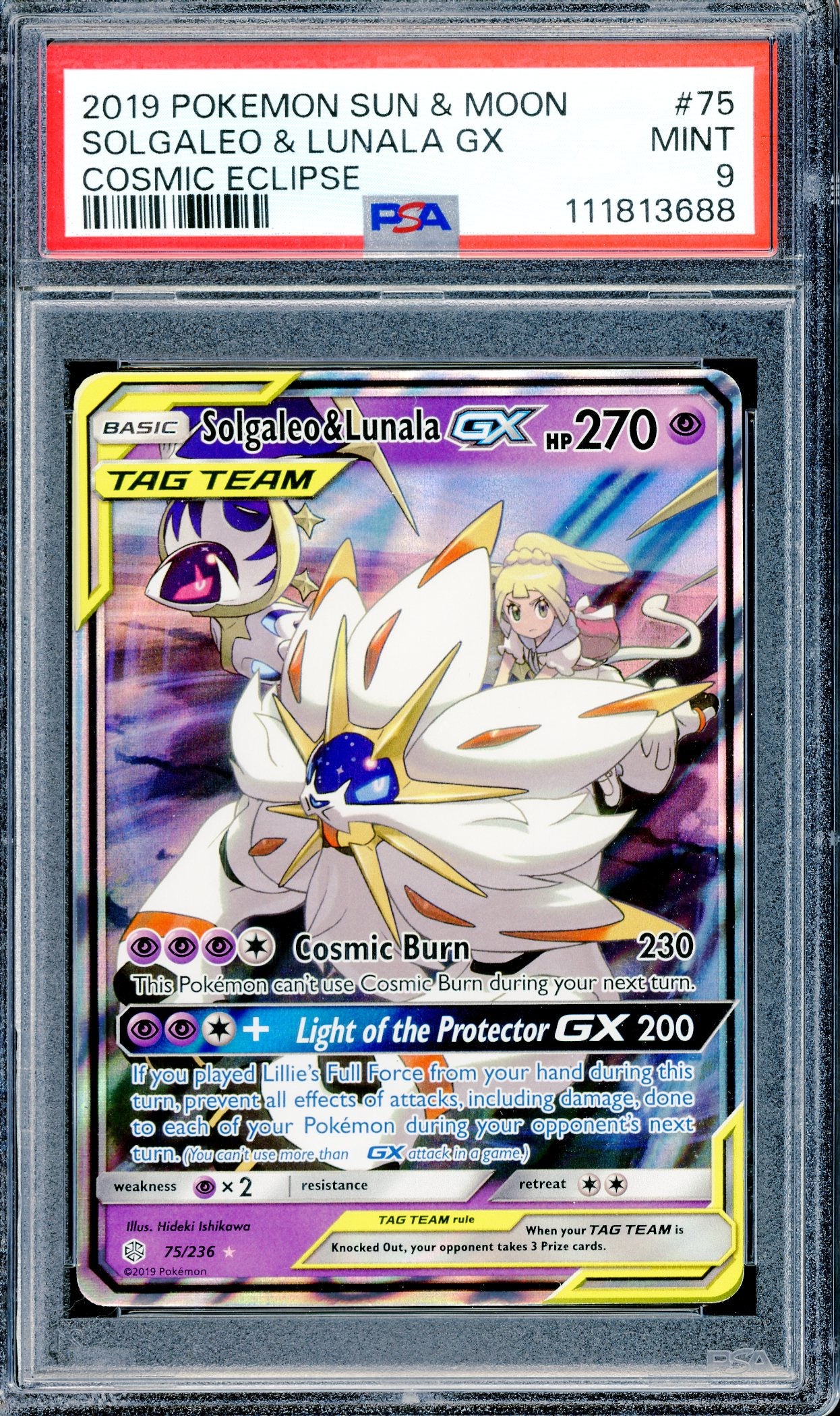 PSA 9 Solgaleo & Lunala GX (75/236) [Pokemon Cosmic Eclipse]