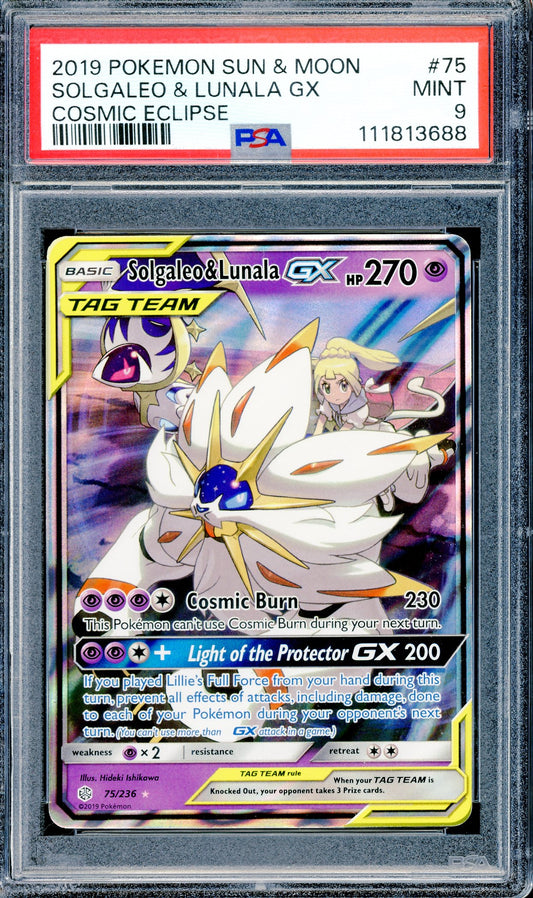 PSA 9 Solgaleo & Lunala GX (75/236) [Pokemon Cosmic Eclipse]