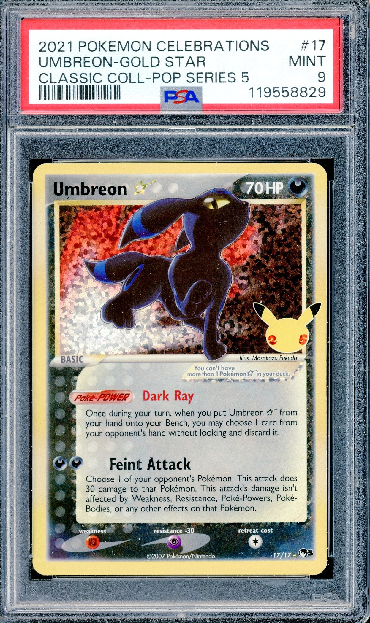 PSA 8.5 Umbreon (17/17) [Pokemon Celebrations]