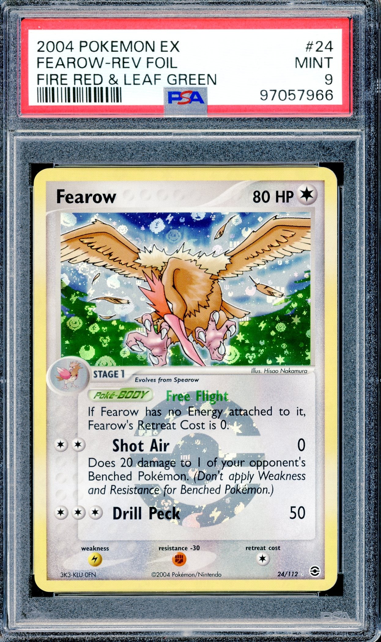 PSA 9 Fearow Reverse Foil (24/112) [Pokemon Fire Red & Leaf Green]