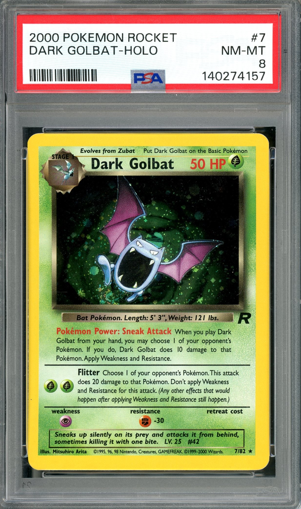PSA 8 Dark Golbat - Holo (7/82) [Pokemon Team Rocket Unlimited]