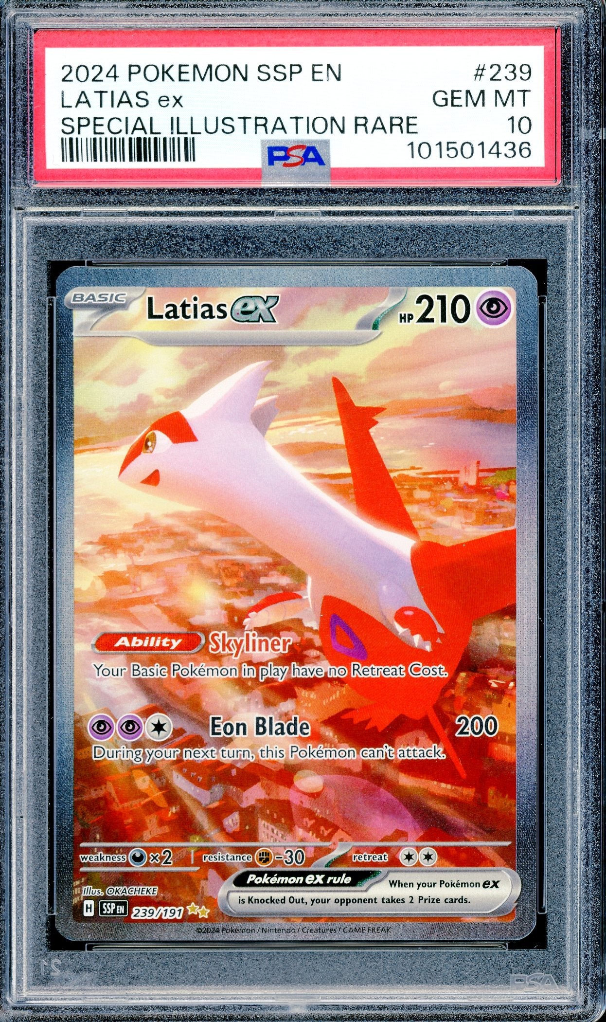 PSA 10 Latias ex (239/191) [Pokemon Surging Sparks]