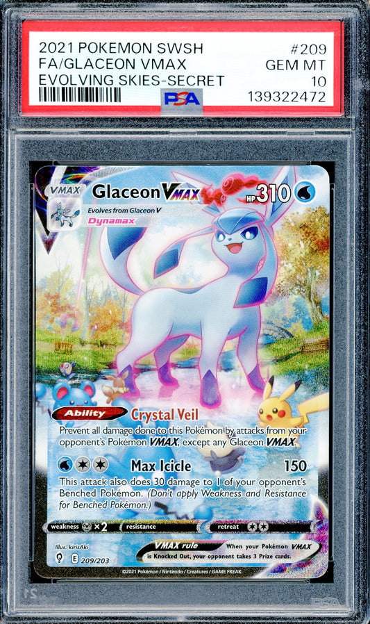 PSA 10 Glaceon VMAX (209/203) [Pokemon Evolving Skies]