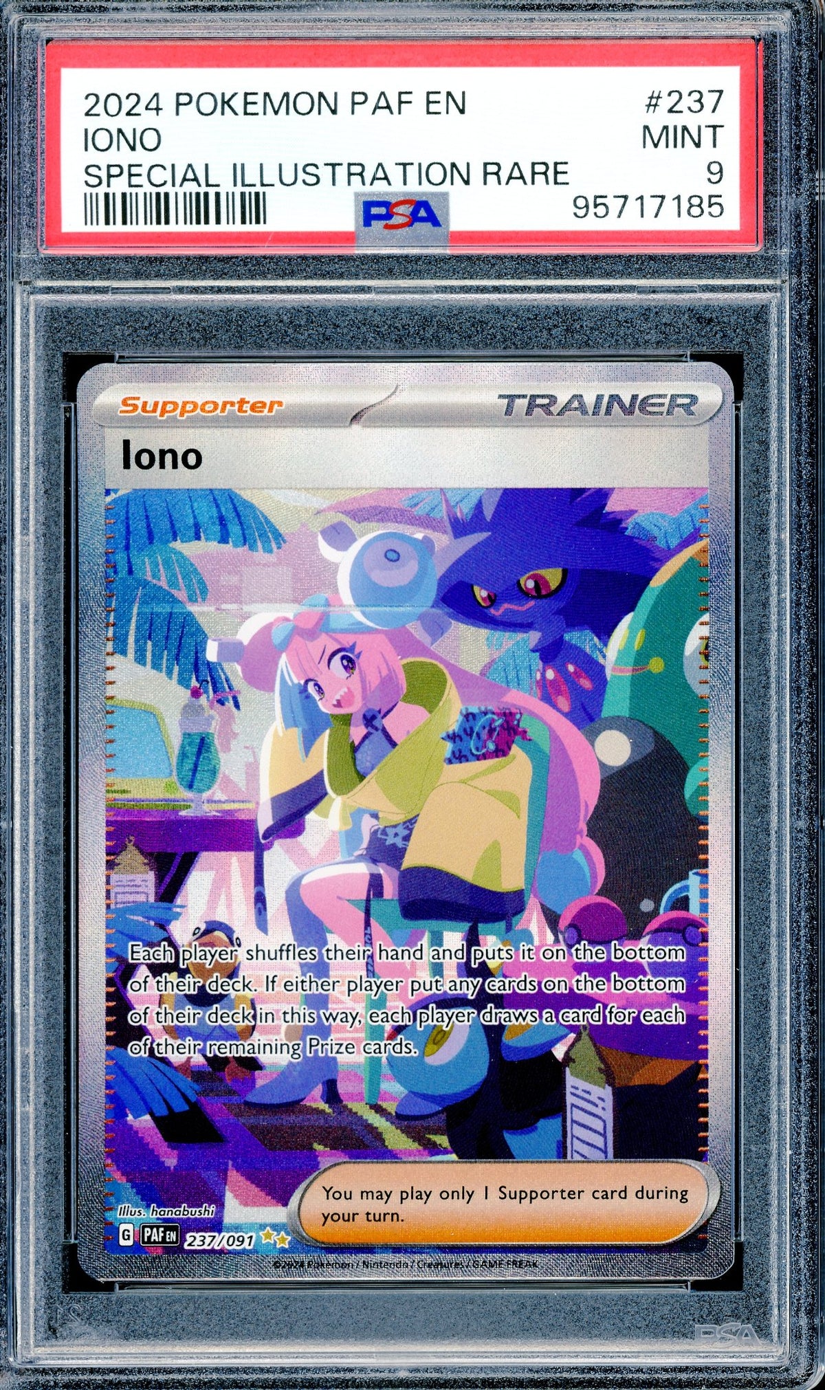 PSA 9 Iono SIR (237/091) [S&V Paldean Fates]