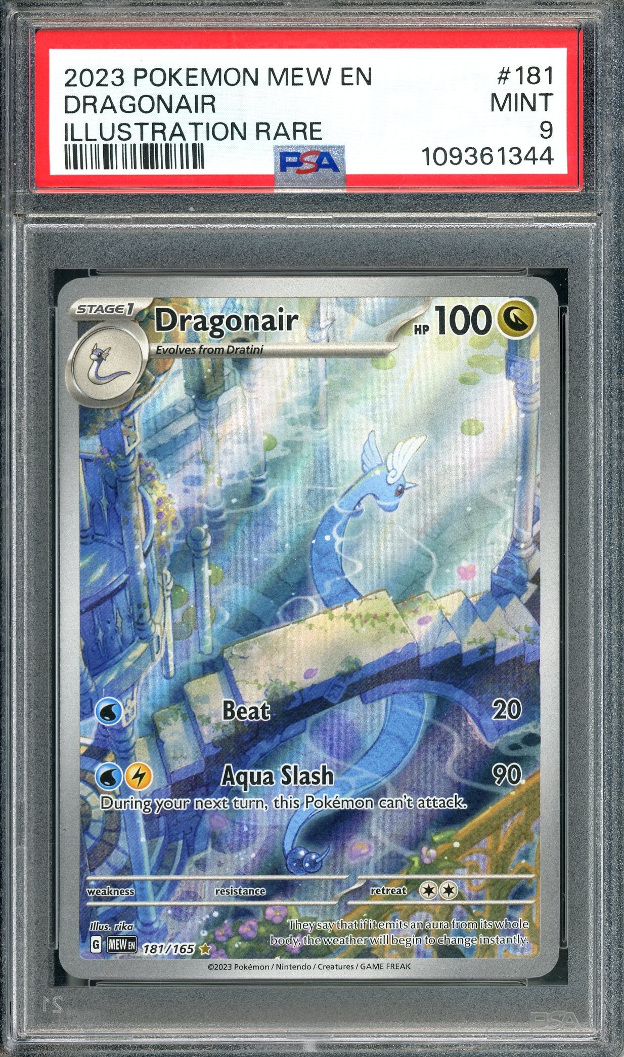 PSA 9 Dragonair (181/165) [Pokemon 151 Illustration Rare]