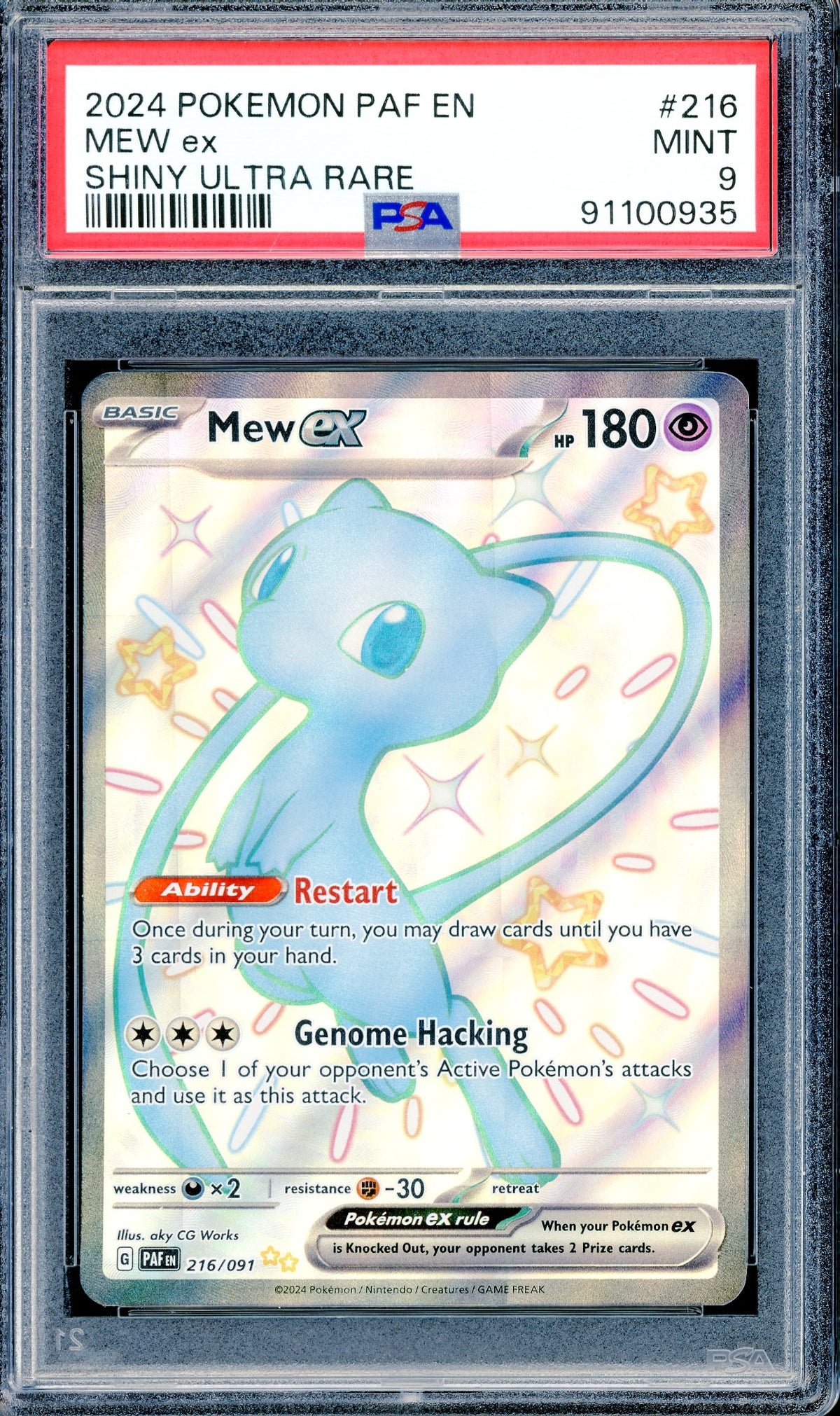 PSA 9 Mew Ex Shiny Ultra Rare (216/091) [S&V Paldean Fates]