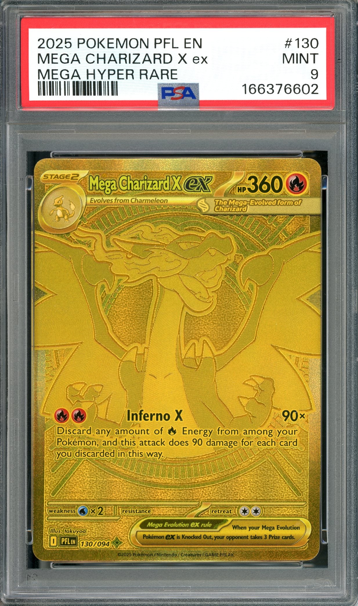 PSA 9 Mega Charizard (130/094) [Pokemon Phantasmal Flames]