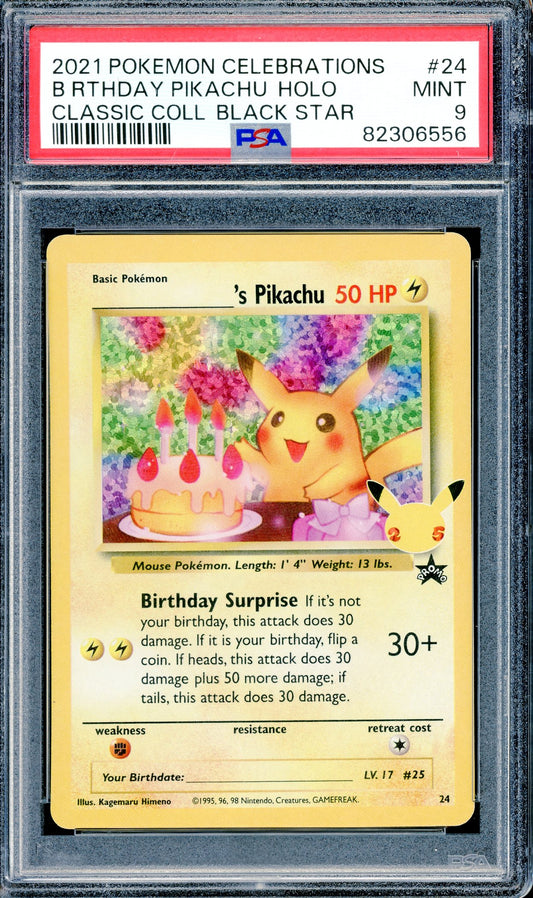 PSA 9 Birthday Pikachu - Holo (#25) [SWSH 25th Anniversary Celebrations]