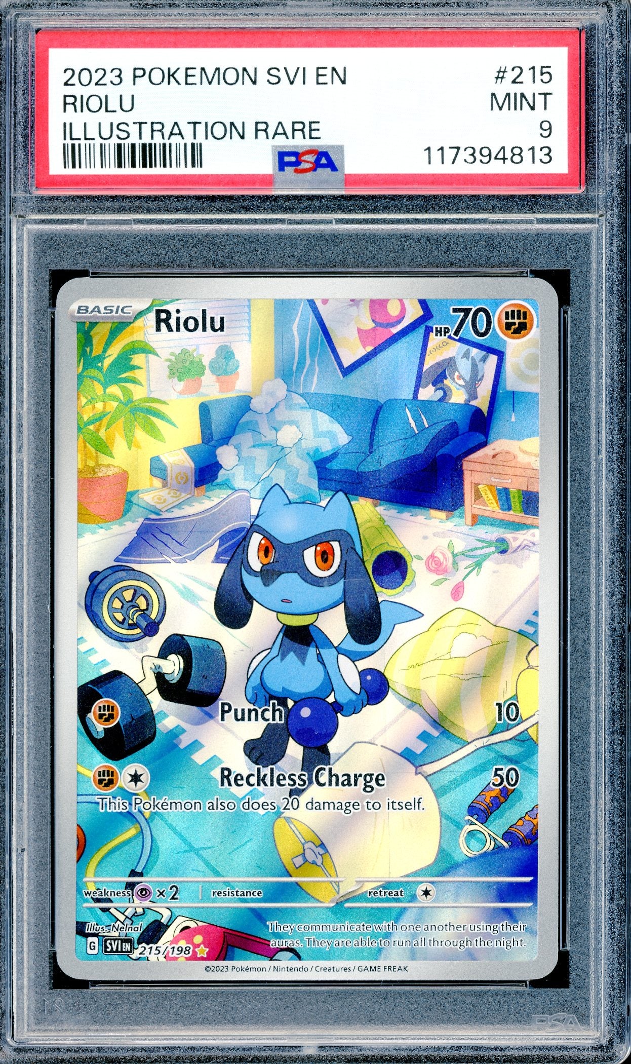 PSA 9 Riolu (215/198) [Pokemon Scarlet & Violet]