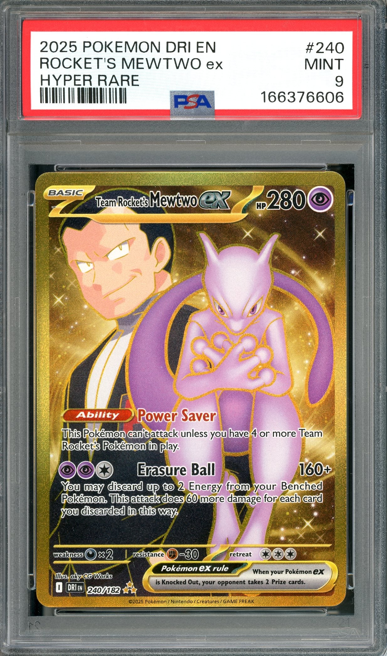 PSA 9 Team Rocket's Mewtwo (240/182) [Pokemon Destined Rivals]