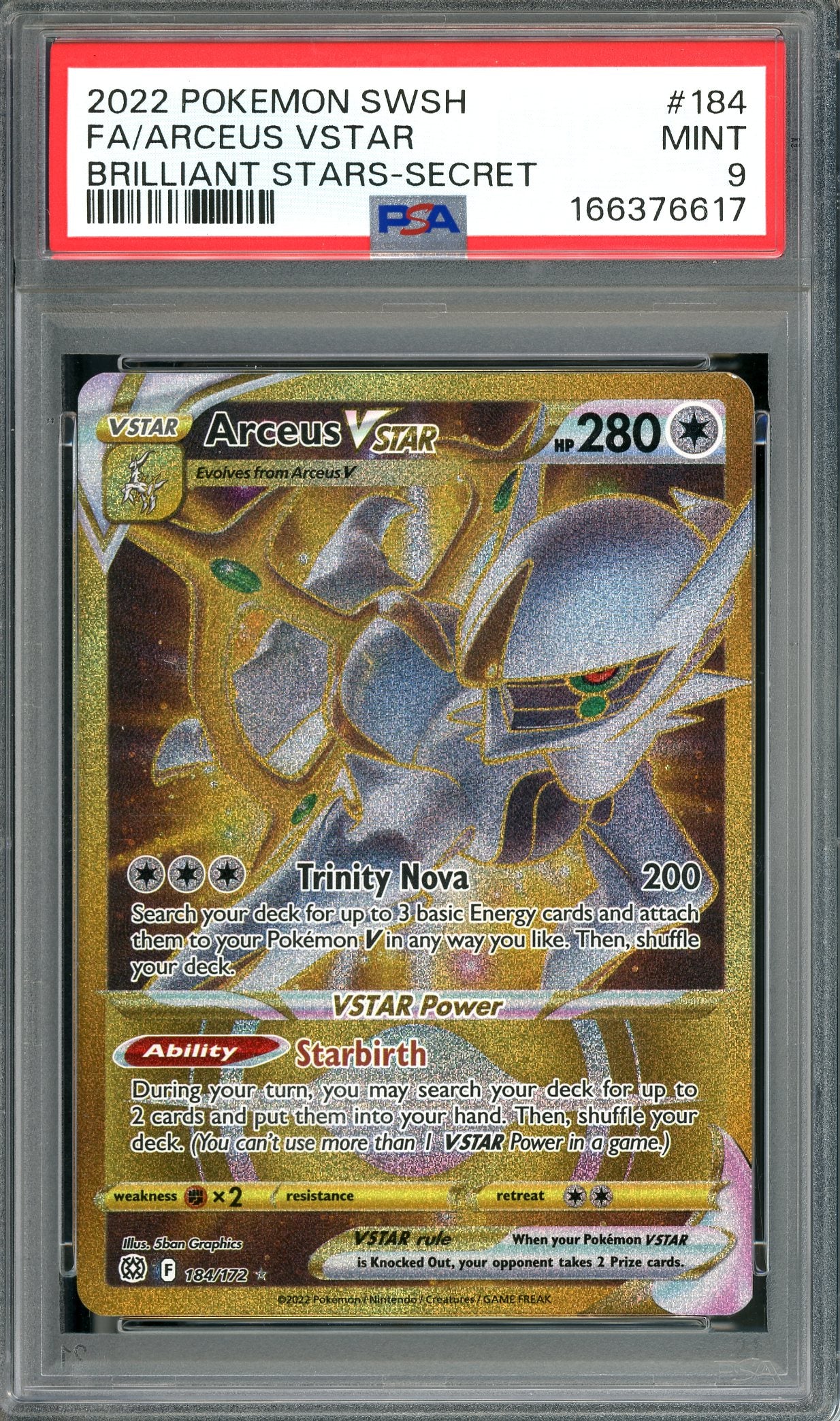 PSA 9 Arceus (184/172) [Pokemon Brilliant Stars]