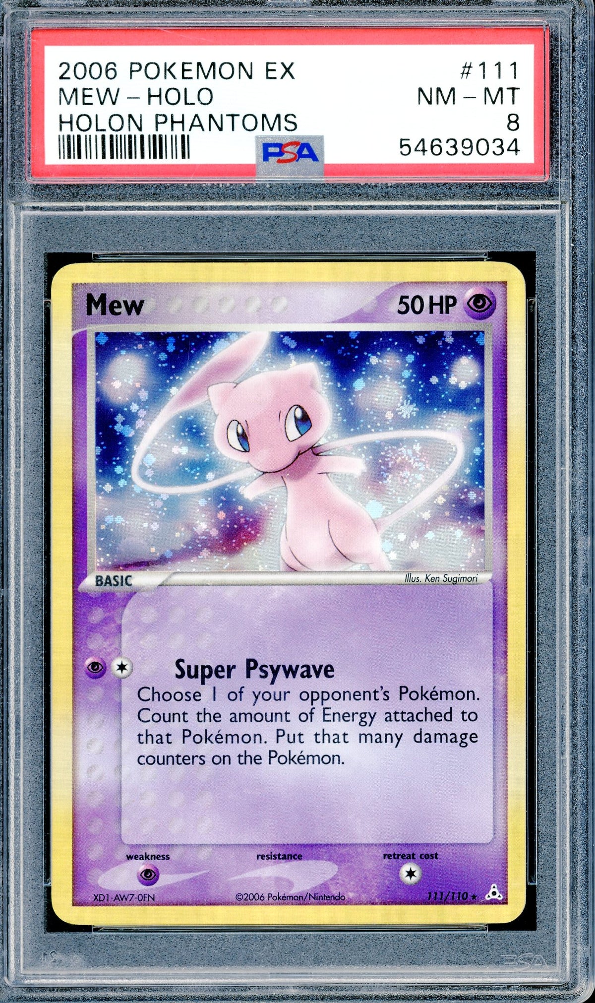 PSA 8 Mew - Holo (111/110) [EX Holon Phantoms]
