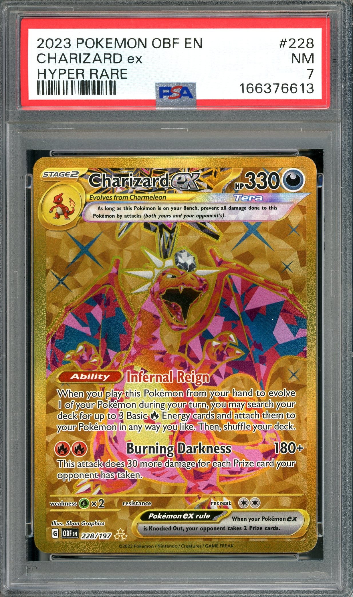PSA 7 Charizard (228/197) [Pokemon Obsidian Flames]