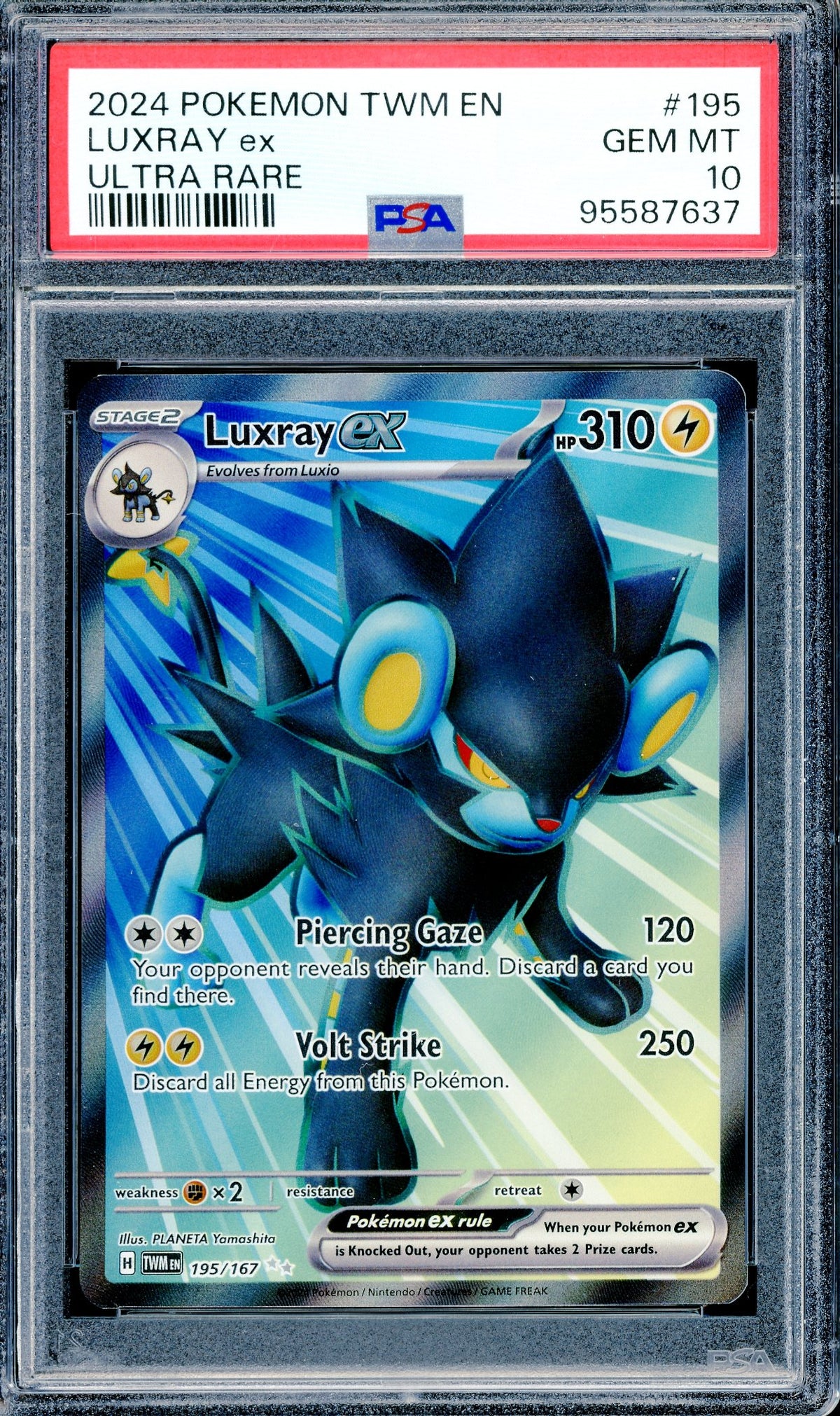 PSA 10 Luxray EX - Ultra Rare  (195/167) [S&V TWM]