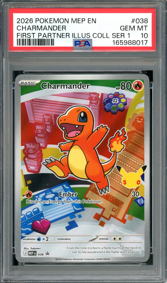 PSA 10 Charmander (MEP 038) [Pokemon First Partner Illustration Collection Series 1]