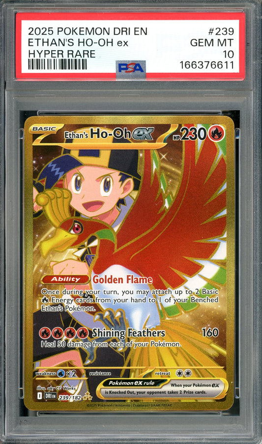 PSA 10 Ethan's Ho-Oh (239/182) [Pokemon Destined Rivals]