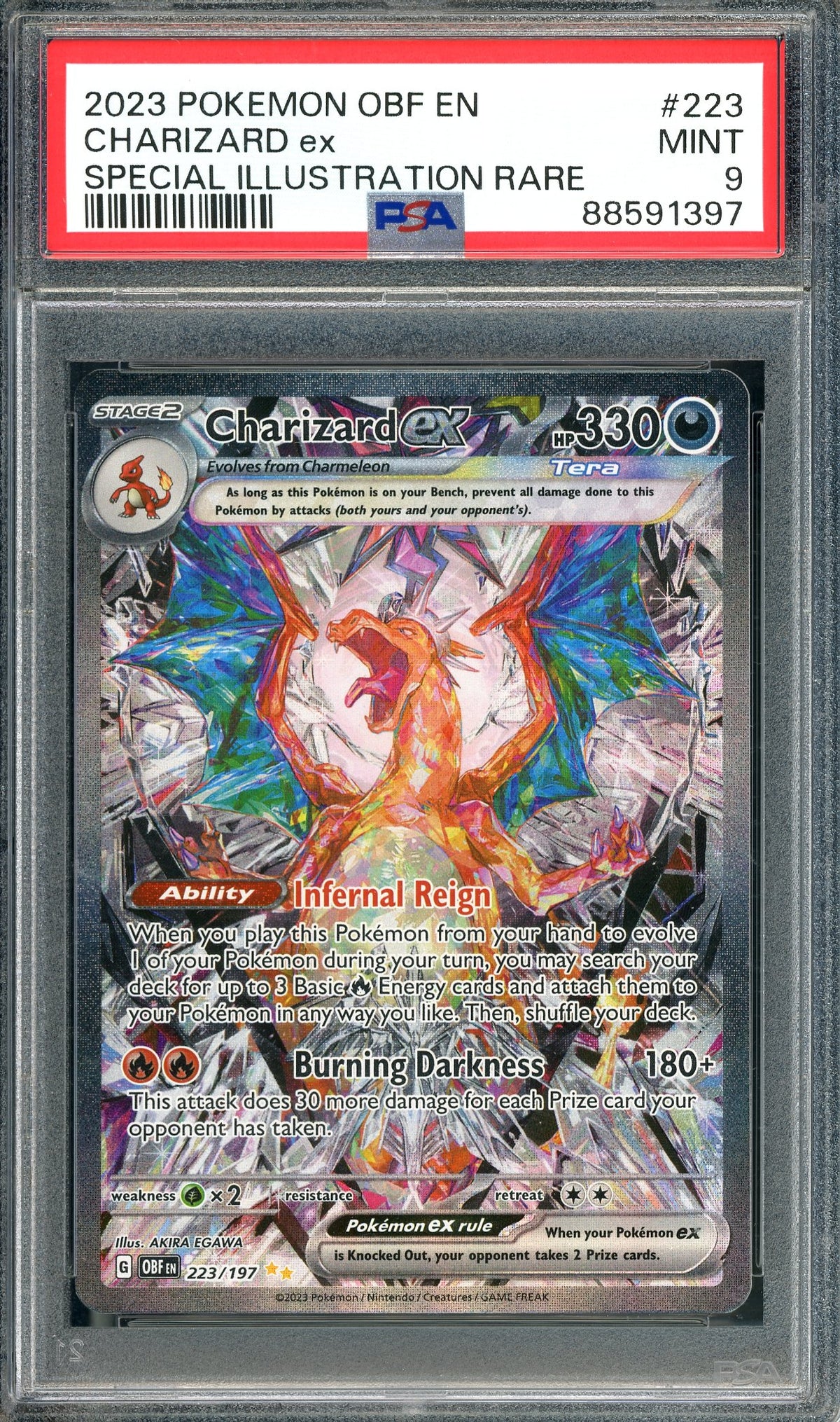 PSA 9 Charizard Special Illustration Rare (223/197) [Pokemon Obsidian Flames]