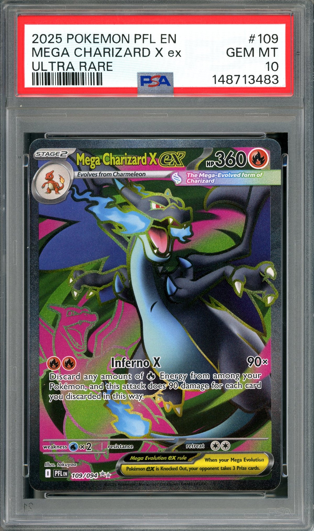 PSA 10 M Charizard X Ultra Rare (109/094) [Phantasmal Flames]