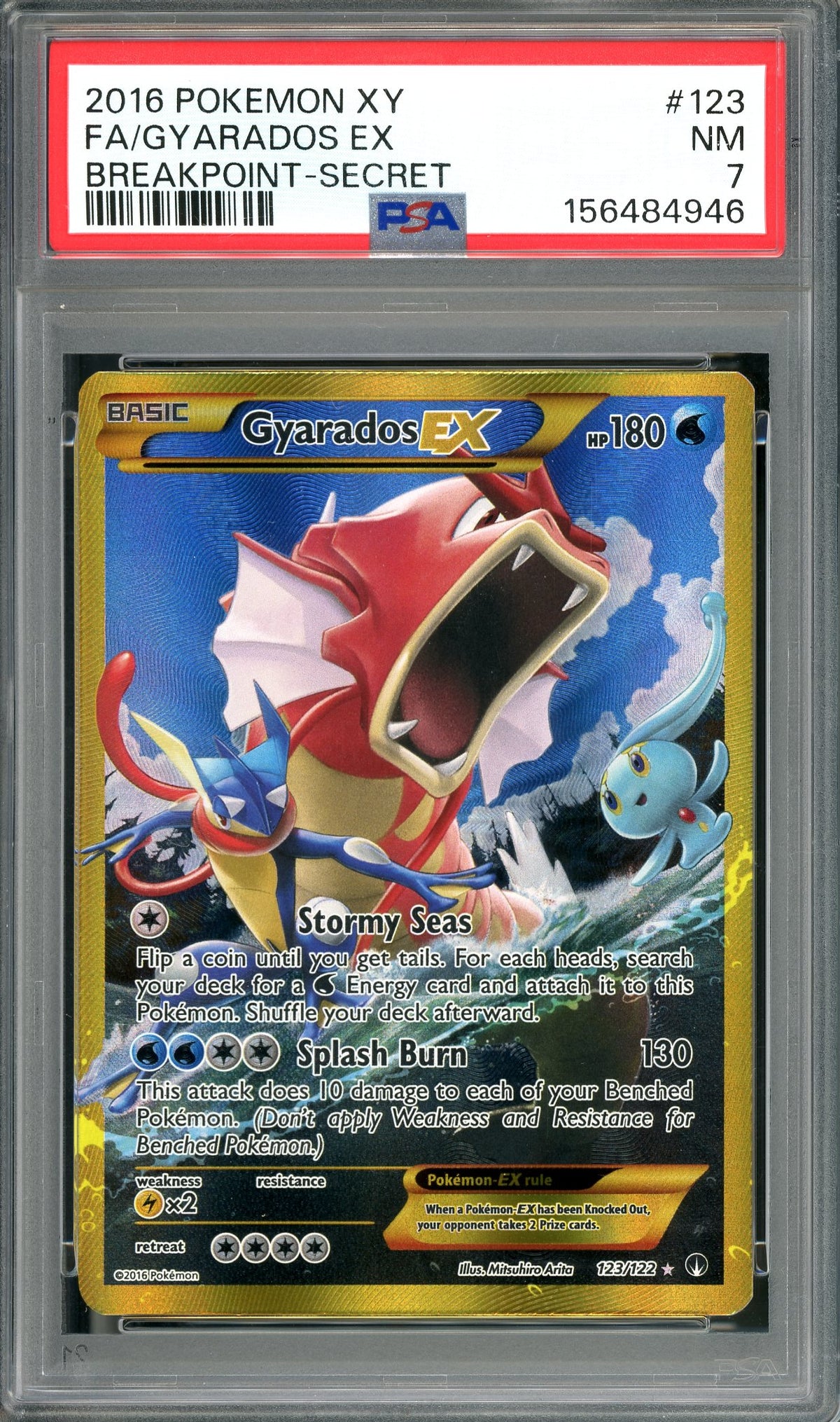 PSA 7 Gyarados EX Breakpoint - Secret (123/122) [2016 Pokemon XY]